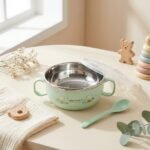 Baby Stainless Steel Feeding Bowl with Lid & Spoon - Image 5
