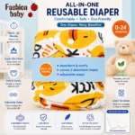 Fashion Baby All-in-One Reusable Diaper - Image 5