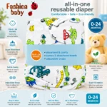 Fashion Baby All-in-One Reusable Diaper - Image 6
